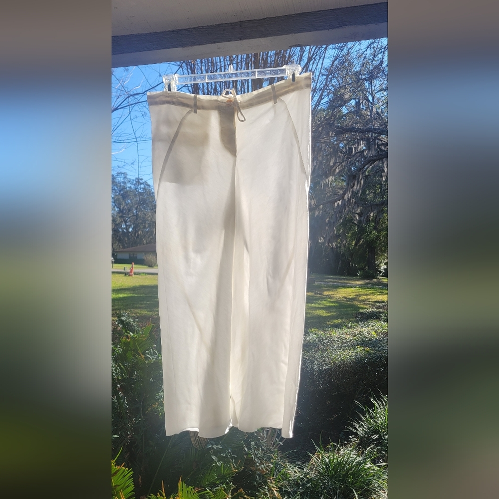 Anne Demeulemeester Wide-Leg Cropped Sheer Pants. 38/Medium.